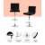 Artiss 4x Bar Stools Black Leather, Adjustable 66-79cm, Swivel, High Back, Foam Padded, Chrome, Scratch-Free Base