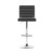 Artiss 2x Arne Bar Stools - Grey PU Leather, Gas Lift, 360° Swivel, High Backrest, Chrome Finish, 66-79cm Adjustable