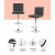 Artiss 2x Arne Bar Stools - Grey PU Leather, Gas Lift, 360° Swivel, High Backrest, Chrome Finish, 66-79cm Adjustable