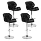 Artiss 4x Black Bar Stools - Adjustable Gas Lift, Padded PU Leather, 360° Swivel, Chrome Finish, Floor Protector Artiss 4x Black Bar Stools - Adjustable Gas Lift, Padded PU Leather, 360° Swivel, Chrome Finish, Floor Protector