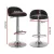 Artiss 2x Nuvo Bar Stools Black PU Leather, Adjustable Swivel with Chrome Base and Footrest, 53-74cm Seat Height