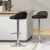 Artiss 2x Nuvo Bar Stools Black PU Leather, Adjustable Swivel with Chrome Base and Footrest, 53-74cm Seat Height