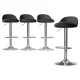 Artiss Nuvo 4x Bar Stools - Black PU Leather, Adjustable Height, 360° Swivel, Chrome Base, Contemporary Design