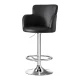 Artiss 1x Swivel Bar Stool Black PU Leather Adjustable Gas Lift Full Back Chrome Frame 53–75cm Kitchen Counter Chair
