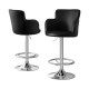 Artiss 2x Black Leather Bar Stools Swivel Adjustable Gas Lift PU Counter Chairs, Full Back, Chrome Base, 53-75cm Artiss 2x Black Leather Bar Stools Swivel Adjustable Gas Lift PU Counter Chairs, Full Back, Chrome Base, 53-75cm