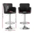 Artiss 2x Black Leather Bar Stools Swivel Adjustable Gas Lift PU Counter Chairs, Full Back, Chrome Base, 53-75cm