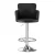 Artiss 2x Black Leather Bar Stools Swivel Adjustable Gas Lift PU Counter Chairs, Full Back, Chrome Base, 53-75cm
