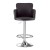 Artiss 1x Brown PU Leather Swivel Bar Stool with Adjustable Gas Lift, Full Backrest, Chrome Steel Frame, 53-75cm
