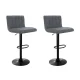 Artiss 2x Vintage Grey Bar Stools, Faux Leather, Gas Lift, 360° Swivel, High Back, Adjustable Height, Chrome Finish