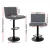 Artiss 2x Vintage Grey Bar Stools, Faux Leather, Gas Lift, 360° Swivel, High Back, Adjustable Height, Chrome Finish