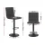 Artiss 2x Grey Vintage Leather Bar Stools, Adjustable Gas Lift, 360° Swivel, High Back, Footrest, Floor Protector