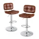 Artiss 2x Brown PU Leather Bar Stools - Adjustable Swivel, Ergonomic Tufted Design, 120kg Capacity, Easy Assembly