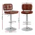 Artiss Set of 4 Brown Swivel Bar Stools - Adjustable 87-105cm, Tufted PU Leather, Metal Frame, 120kg Capacity