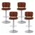 Artiss Set of 4 Brown Swivel Bar Stools - Adjustable 87-105cm, Tufted PU Leather, Metal Frame, 120kg Capacity