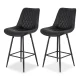 Artiss 2x Bar Stools Black - Diamond Design, PU Leather, 67cm Seat, Metal Footrest, 120kg Capacity, Easy Assembly