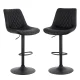 Artiss 2x Black Diamond Leather Bar Stools - Adjustable Swivel Gas Lift, Ergonomic Design, 120kg Capacity, Easy Assembly