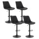 Artiss Set of 4 Black Diamond PU Leather Bar Stools – Adjustable Swivel, Gas Lift, Metal Frame, 120kg Capacity