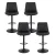 Artiss Set of 4 Black Diamond PU Leather Bar Stools – Adjustable Swivel, Gas Lift, Metal Frame, 120kg Capacity