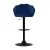 Artiss Nessah Bar Stools, Velvet Upholstery, Adjustable Height, 360° Swivel, Blue, Luxurious Clam Shell Design