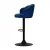 Artiss Nessah Bar Stools, Velvet Upholstery, Adjustable Height, 360° Swivel, Blue, Luxurious Clam Shell Design