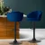 Artiss Nessah Bar Stools, Velvet Upholstery, Adjustable Height, 360° Swivel, Blue, Luxurious Clam Shell Design