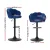 Artiss Nessah Bar Stools, Velvet Upholstery, 4-Pack, Blue, Adjustable Height, 360° Swivel, Elegant Clam Shell Design
