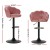 Artiss Nessah Bar Stools, Velvet, Adjustable Height, Pink, 360° Swivel, Elegant Clam Shell Design, Set of 2