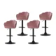 Artiss Bar Stools, Velvet Upholstery, 4x Set, Pink, Adjustable Height, Clam Shell Design, Luxurious Home Seating