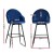 Artiss Mesial 2x Velvet Swivel Bar Stools, Blue - Elegant Design, 360° Rotation, Metal Legs, Ultimate Comfort