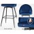 Artiss Mesial 2x Velvet Swivel Bar Stools, Blue - Elegant Design, 360° Rotation, Metal Legs, Ultimate Comfort