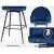 Artiss Mesial 2x Velvet Swivel Bar Stools, Blue - Elegant Design, 360° Rotation, Metal Legs, Ultimate Comfort