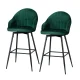 Artiss Mesial 2x Velvet Swivel Bar Stools, Green - Elegant Design, 360° Rotation, Metal Legs, Luxurious Comfort