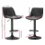Artiss Rushal 2x Vintage Leather Bar Stools - Adjustable, 360° Swivel, Elegant Design, Black, Durable & Stylish Seating