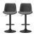 Artiss Rushal 2x Vintage Leather Bar Stools - Adjustable, 360° Swivel, Elegant Design, Black, Durable & Stylish Seating