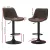 Artiss Rushal 2x Bar Stools - Vintage Leather, Adjustable Gas Lift, 360° Swivel, Elegant Diamond Design, Brown