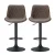 Artiss Rushal 2x Bar Stools - Vintage Leather, Adjustable Gas Lift, 360° Swivel, Elegant Diamond Design, Brown