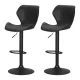 Artiss Frawley Bar Stools - Vintage Black PU Leather, Swivel, Adjustable Height, 360° Rotation, Set of 2 for Kitchen