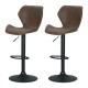 Artiss Frawley Bar Stools - Vintage Brown PU Leather, Swivel Gas Lift, Adjustable Height, 360° Rotatable, Set of 2 Artiss Frawley Bar Stools - Vintage Brown PU Leather, Swivel Gas Lift, Adjustable Height, 360° Rotatable, Set of 2