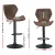 Artiss Frawley Bar Stools - Vintage Brown PU Leather, Swivel Gas Lift, Adjustable Height, 360° Rotatable, Set of 2