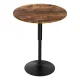 Artiss Adjustable Bar Table: 360° Swivel, Gaslift, 60cm Round MDF, Steel Frame, Rustic Brown/Black, Indoor/Outdoor Use