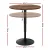 Artiss Adjustable Bar Table: 360° Swivel, Gaslift, 60cm Round MDF, Steel Frame, Rustic Brown/Black, Indoor/Outdoor Use