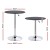 Artiss Modern 360° Swivel Bar Table – 62cm Round PVC Leather, Adjustable Height 71-91cm, Black, Durable & Stylish