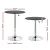 Artiss Modern 360° Swivel Bar Table – 62cm Round PVC Leather, Adjustable Height 71-91cm, Black, Durable & Stylish