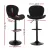 Artiss 2x Black Shell Leather Bar Stools - Adjustable 95-113cm, Swivel, Gas Lift, Modern Design, 120kg Capacity