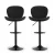 Artiss 2x Black Shell Leather Bar Stools - Adjustable 95-113cm, Swivel, Gas Lift, Modern Design, 120kg Capacity