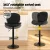 Artiss 2x Black Shell Leather Bar Stools - Adjustable 95-113cm, Swivel, Gas Lift, Modern Design, 120kg Capacity