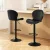 Artiss 2x Black Shell Leather Bar Stools - Adjustable 95-113cm, Swivel, Gas Lift, Modern Design, 120kg Capacity