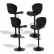 Artiss 4x Black PU Leather Bar Stools - Swivel, Adjustable Height 95-113cm, Shell Design, Metal Frame, 120kg Capacity