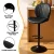 Artiss 4x Black PU Leather Bar Stools - Swivel, Adjustable Height 95-113cm, Shell Design, Metal Frame, 120kg Capacity