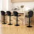 Artiss 4x Black PU Leather Bar Stools - Swivel, Adjustable Height 95-113cm, Shell Design, Metal Frame, 120kg Capacity
